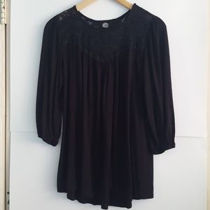 Bobeau Black Lace Top